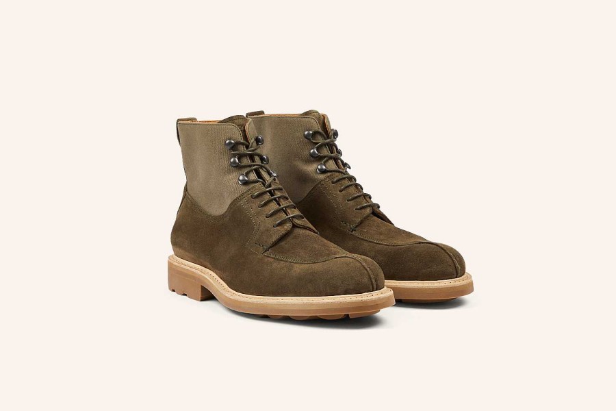 Online Heschung Ginkgo Boots Olive Hydrovelours/Canvas Terre Ravel