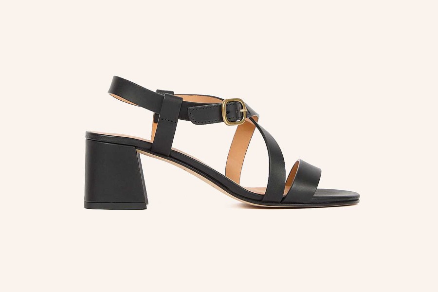 Online Heschung Sofia Sandal Black Calfskin