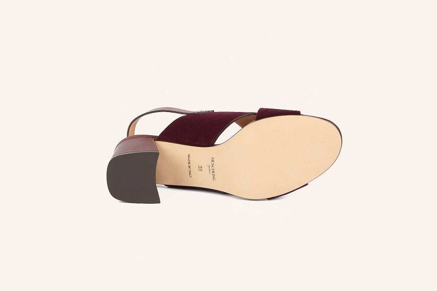 New Heschung Gaia Sandal Amarone Suede