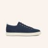 Hot Heschung Court Sneakers Petrol Calf Suede