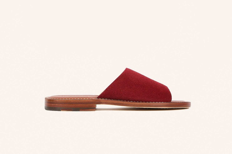 Hot Heschung Vasto Mule Burgundy Hydrovelours